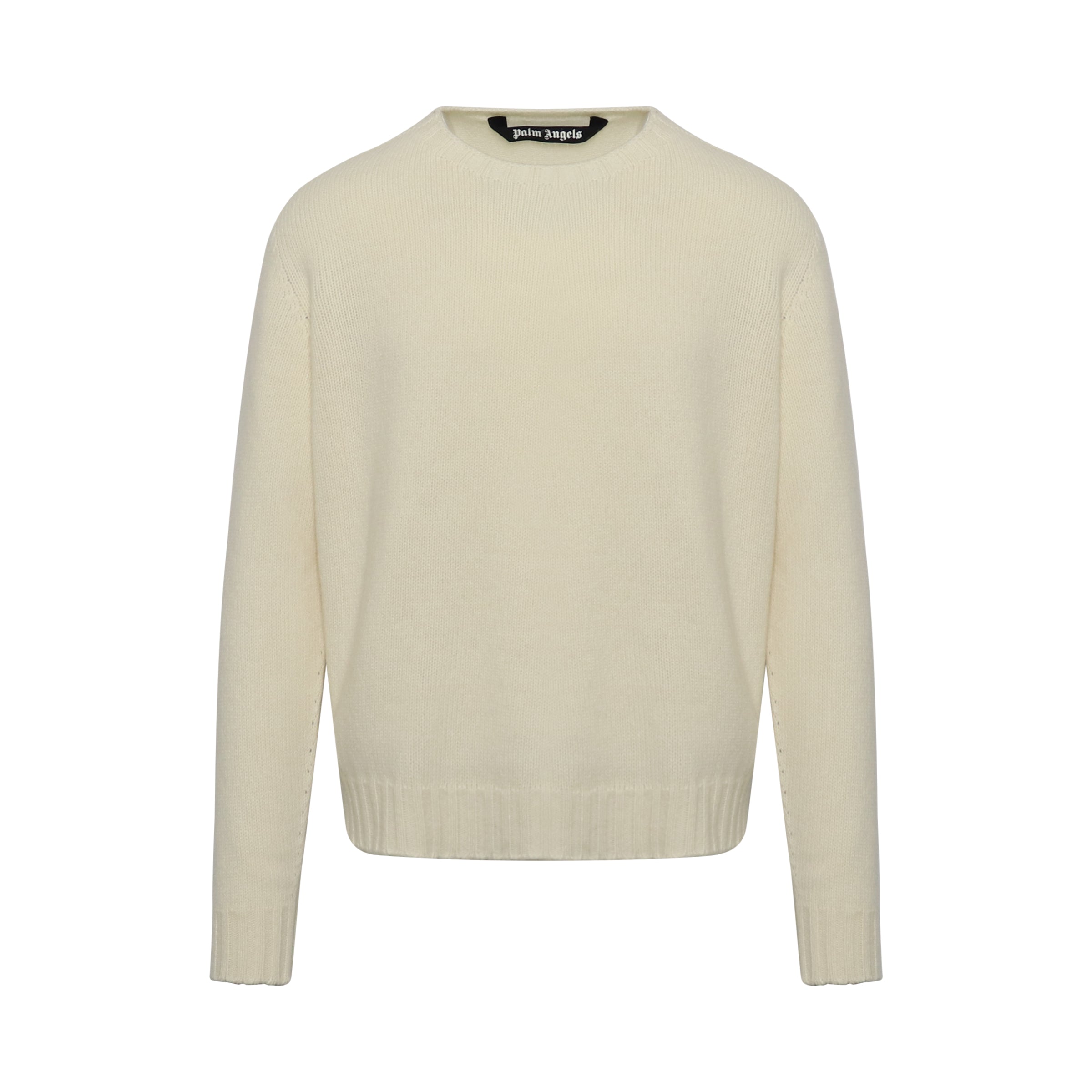 Curved Logo Sweater in Off White