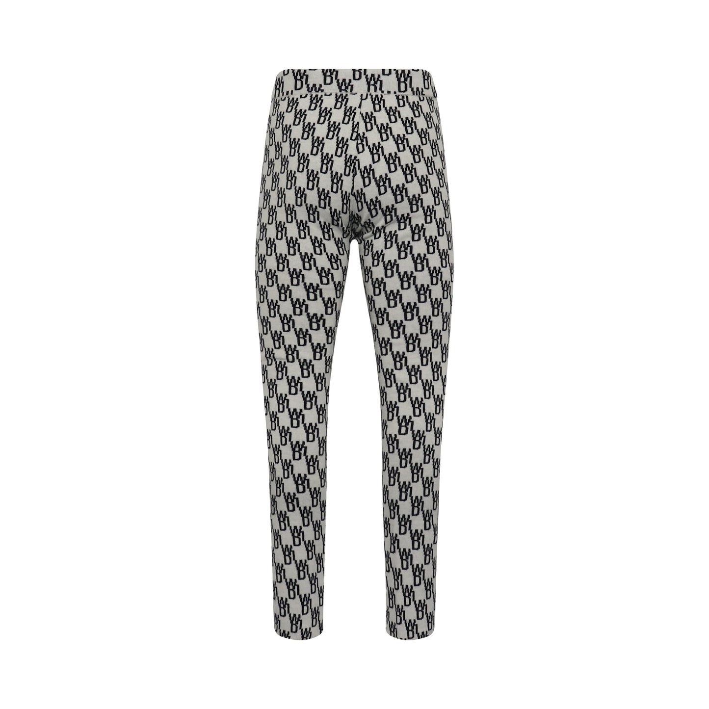 Fitted Knit Side Open Jacquard Trouser in Ivory