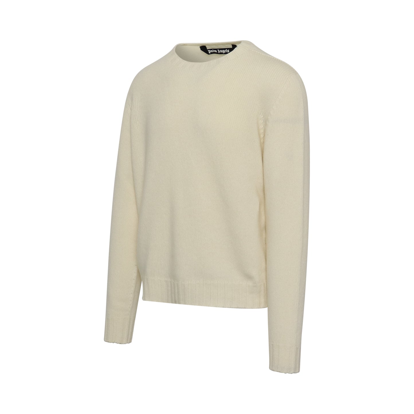 Curved Logo Sweater in Off White