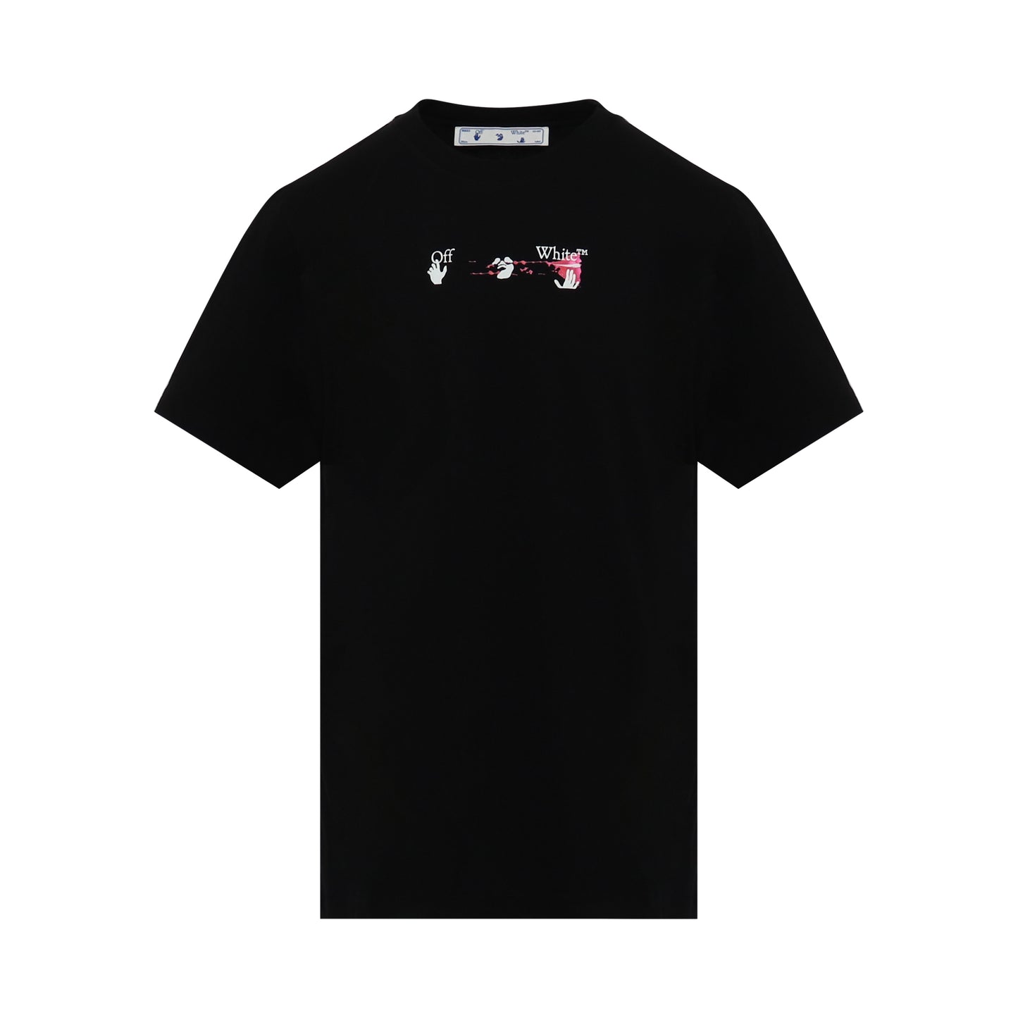 Acrylic Arrow Slim Fit T-Shirt in Black/Fuchsia