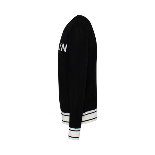 Logo Knitted Sweater in Black