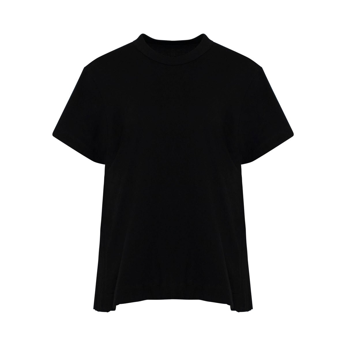 Classic Pleated Side T-Shirt in Black