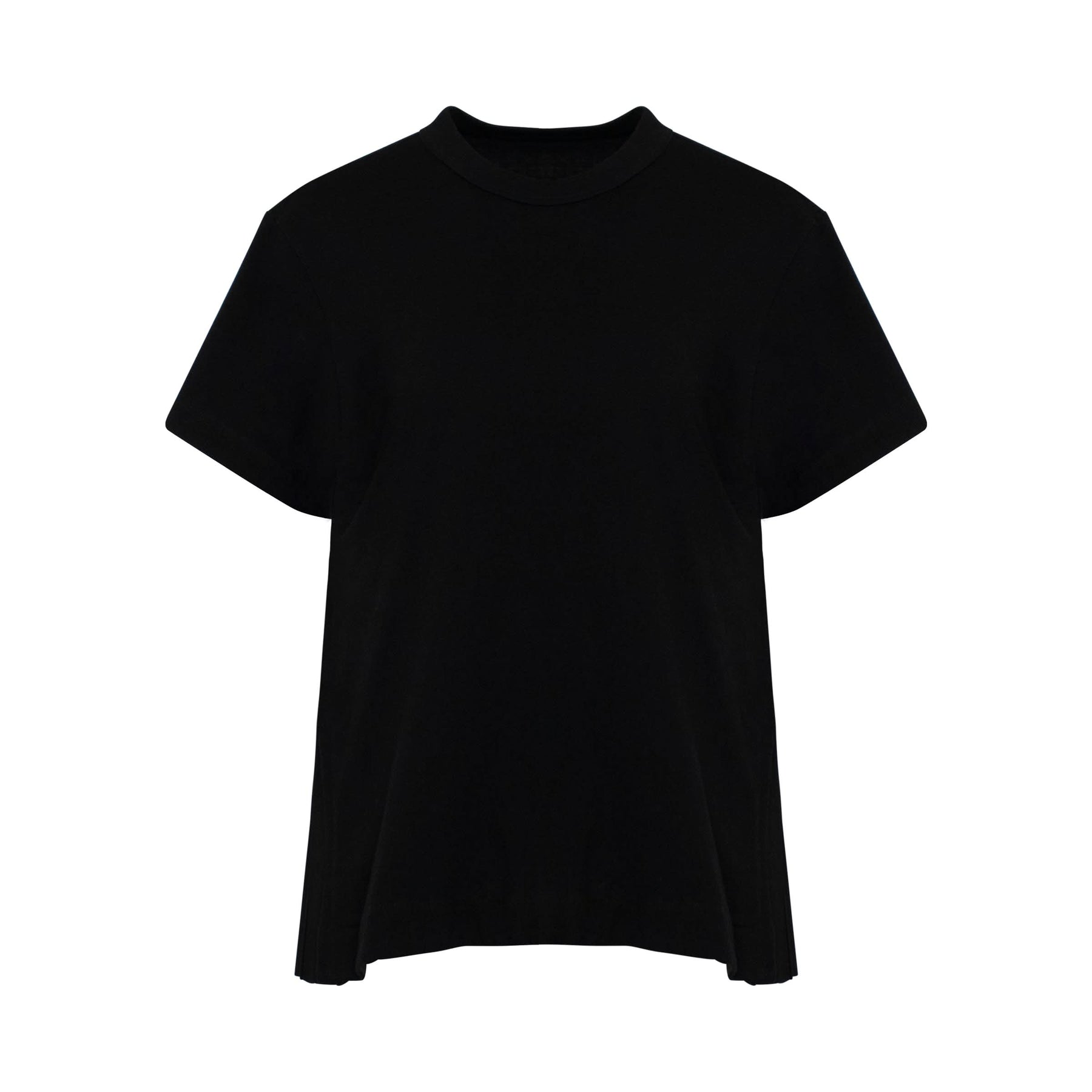 Classic Pleated Side T-Shirt in Black