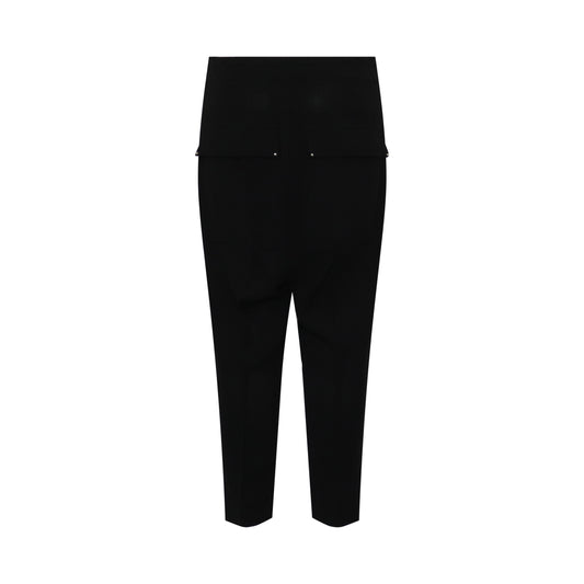 Rick Owens Drawstring Cropped Astaires Pants in Black WE