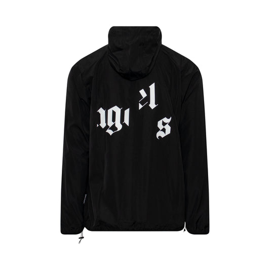 Broken Logo Windbreaker Jacket in Black