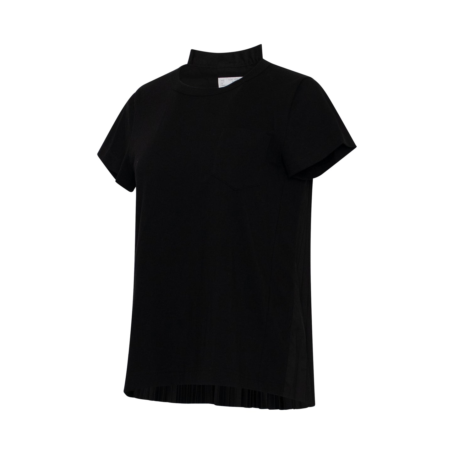 Classic Pleated Back T-Shirt in Black