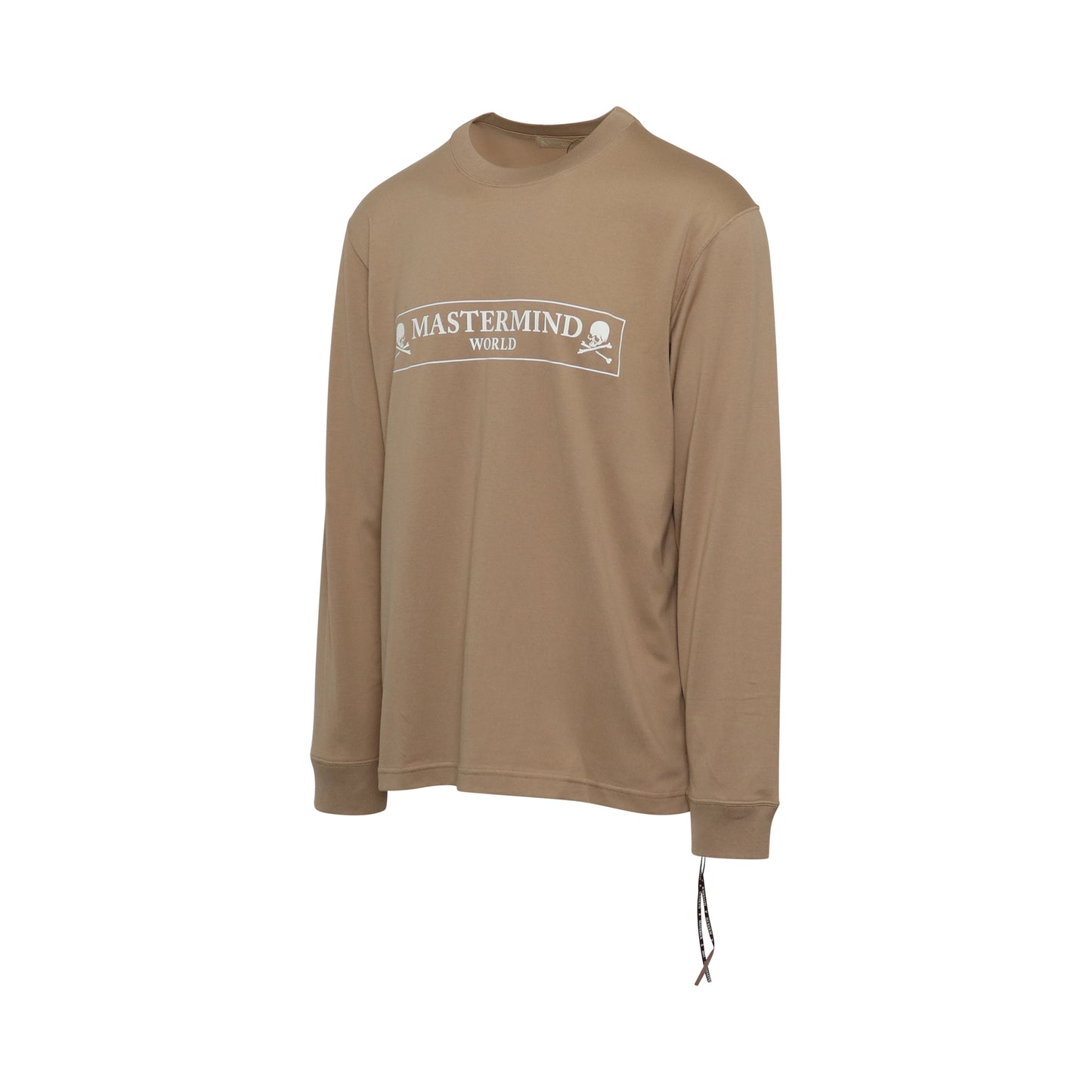 Boxed Logo Long Sleeve T-Shirt in Camel