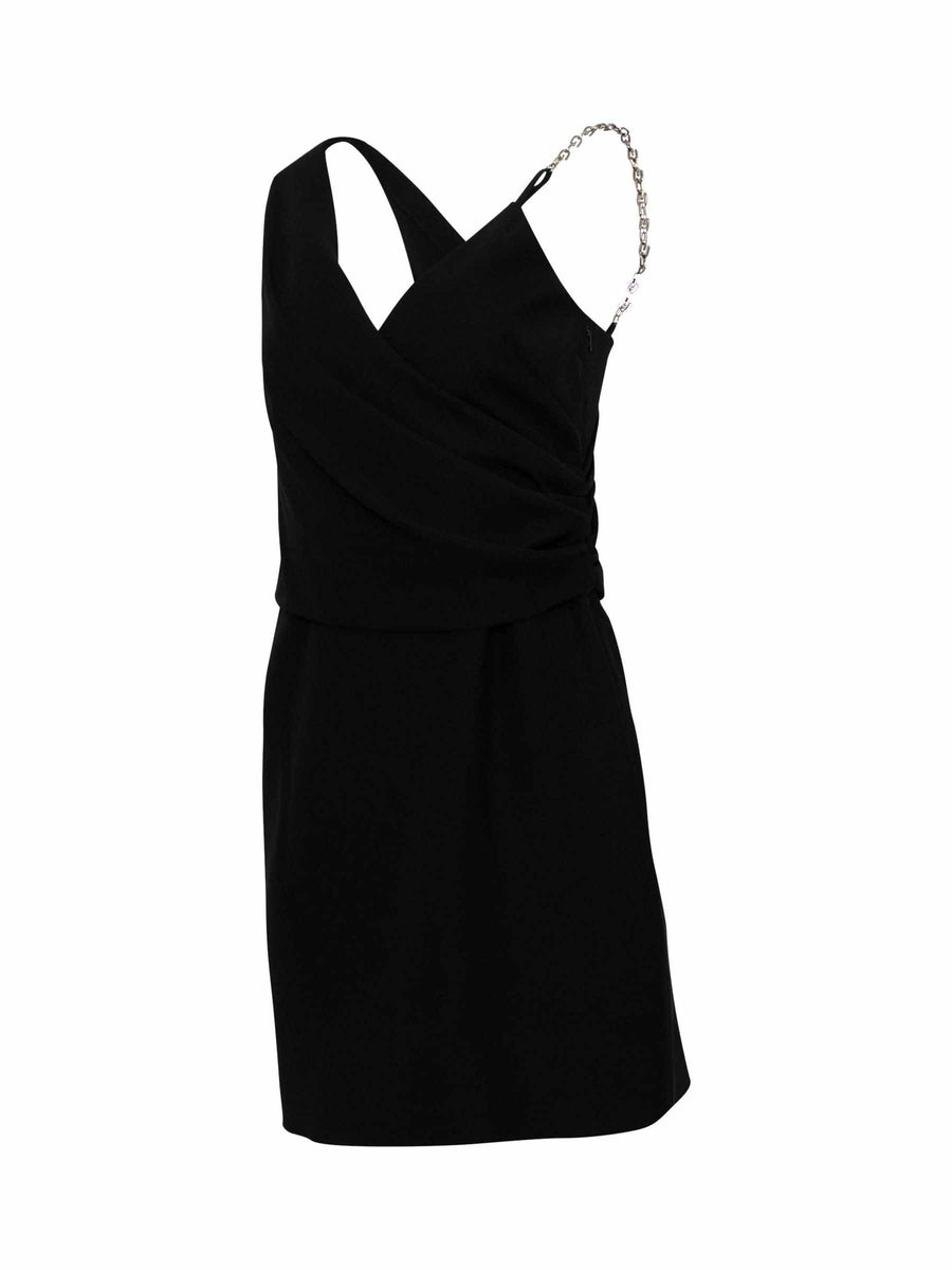 Short Dress with Drapped Top in Black