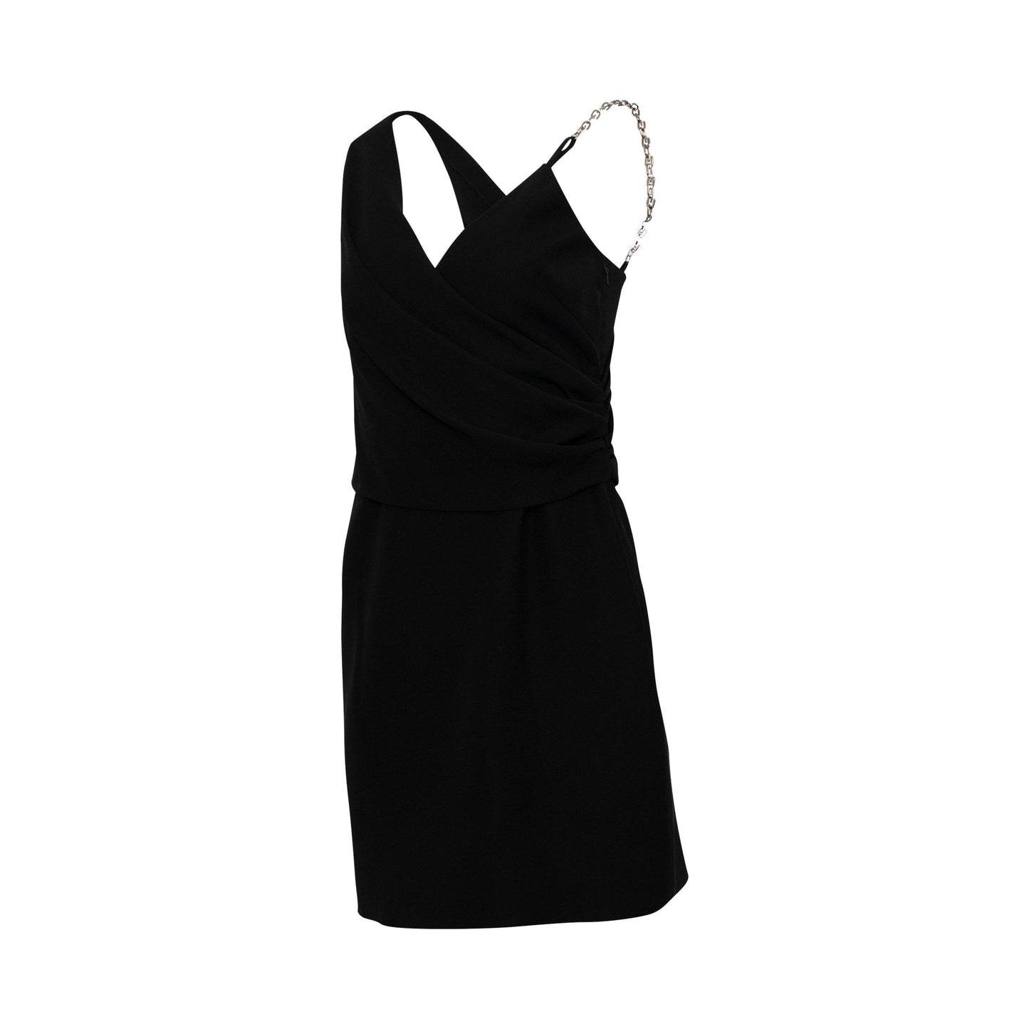 Short Dress with Drapped Top in Black