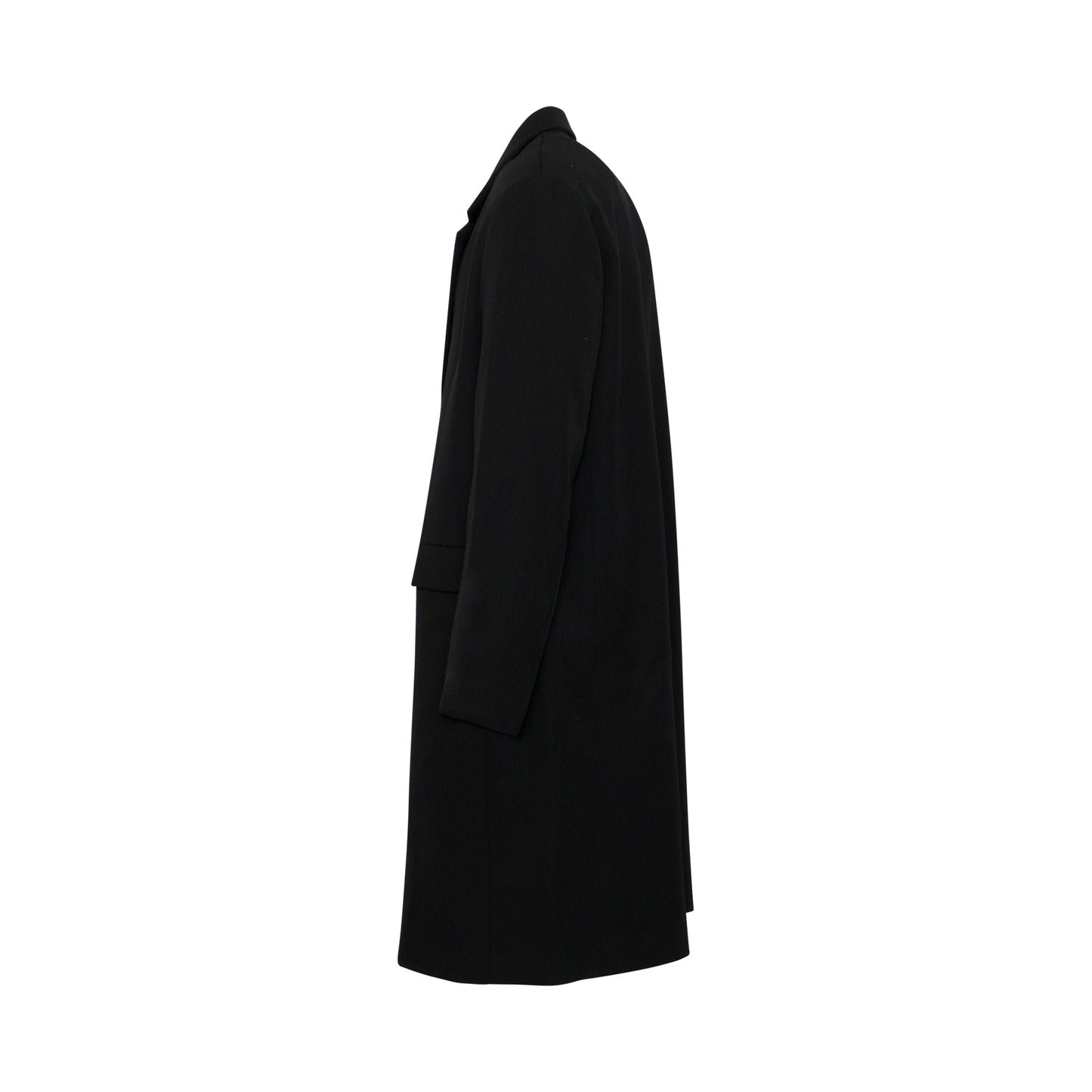 Single Breast Belted Coat in Black
