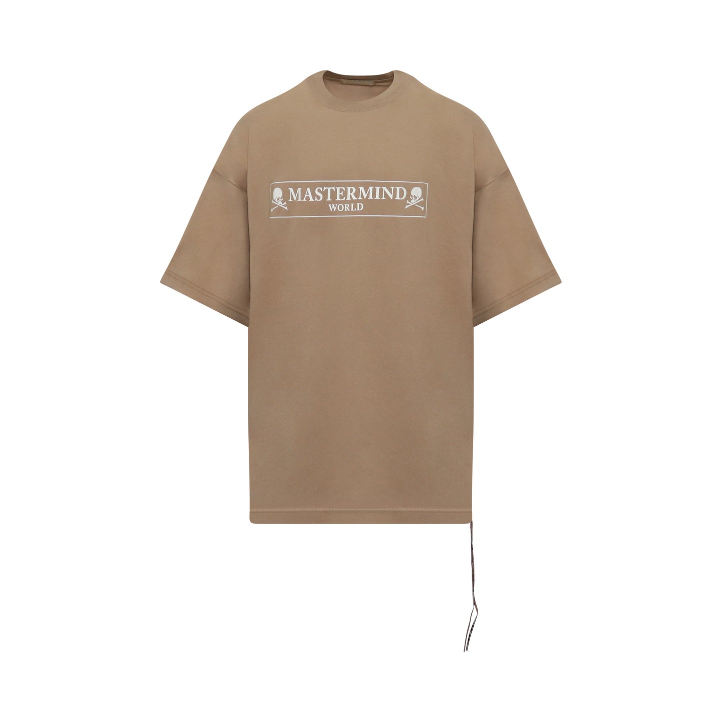 Boxed Logo Boxy Fit T-Shirt in Beige