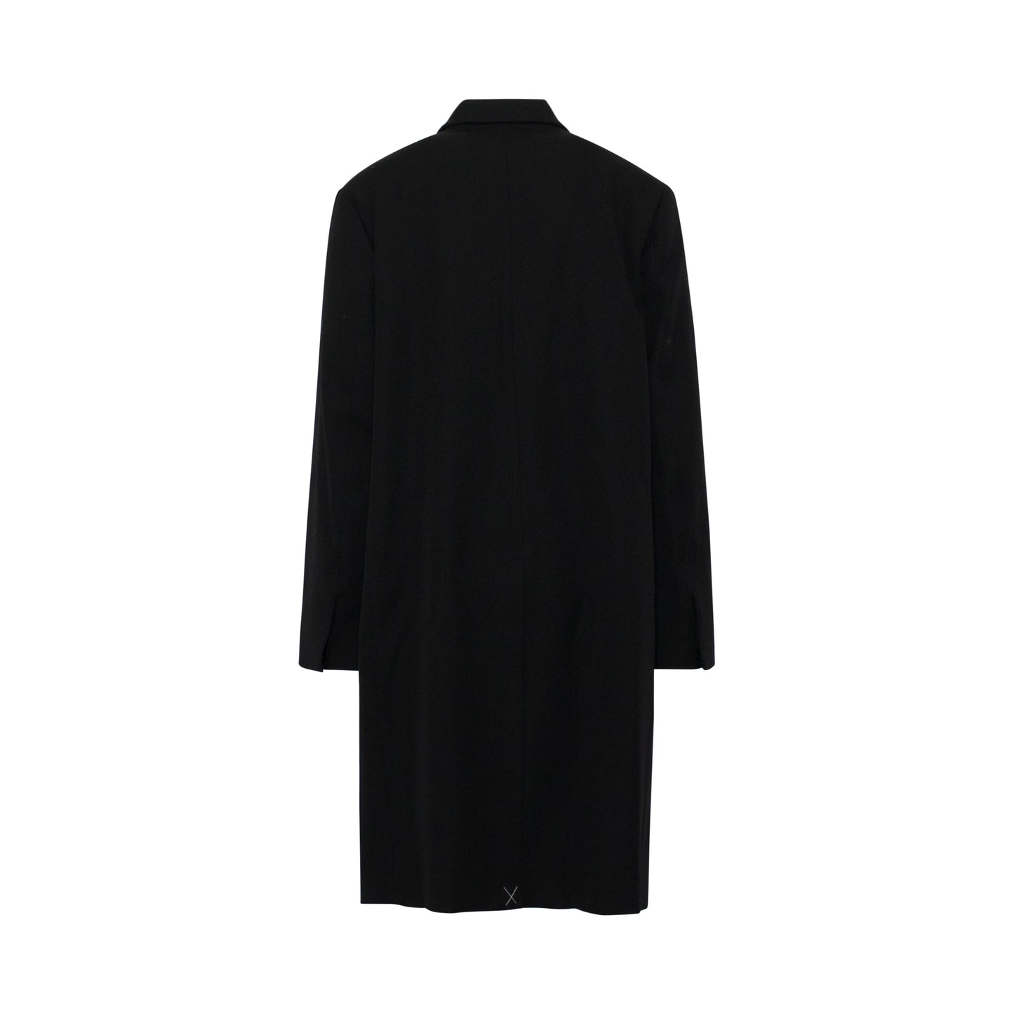 Single Breast Belted Coat in Black