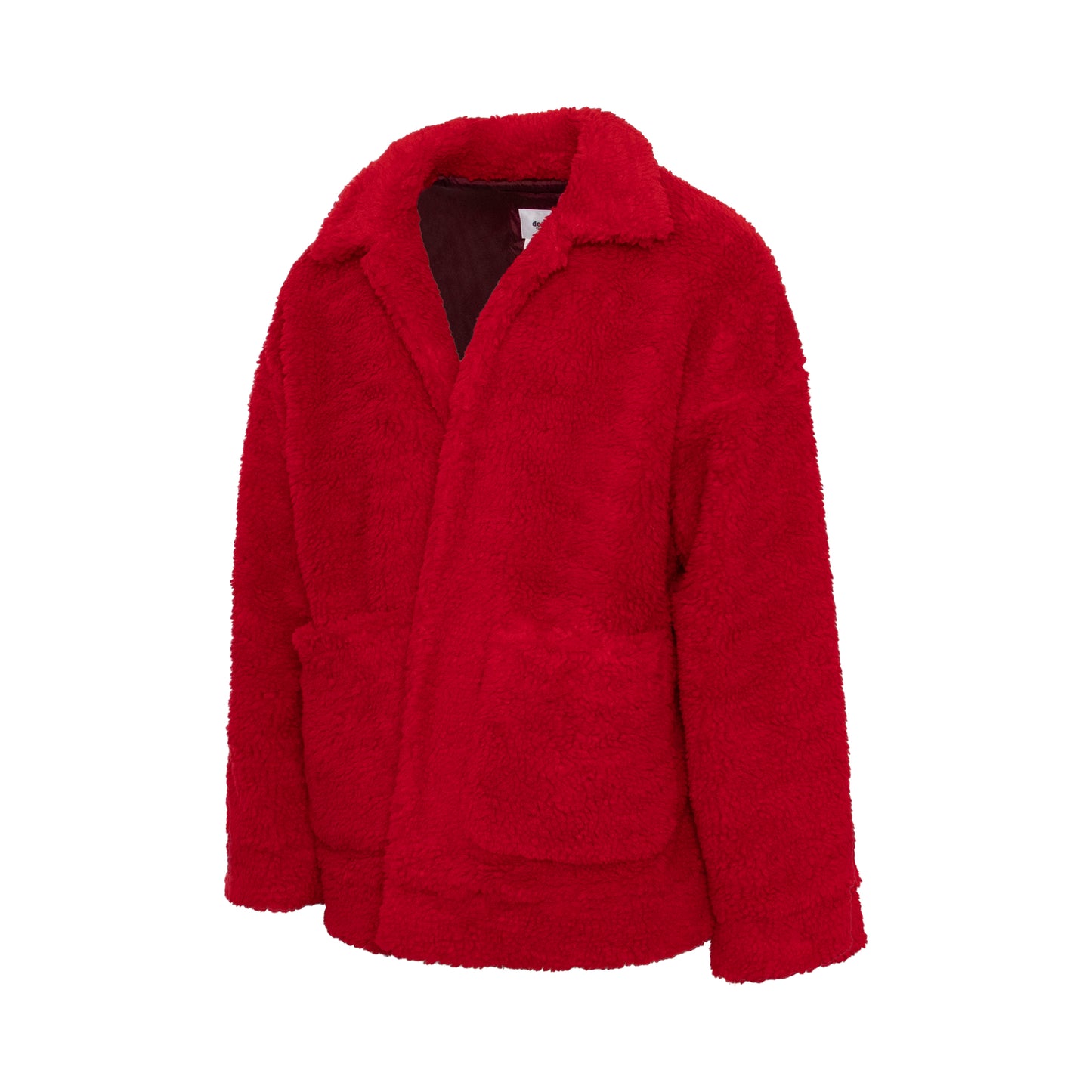 Hand-Painted Recycle Fur Jacket in Red