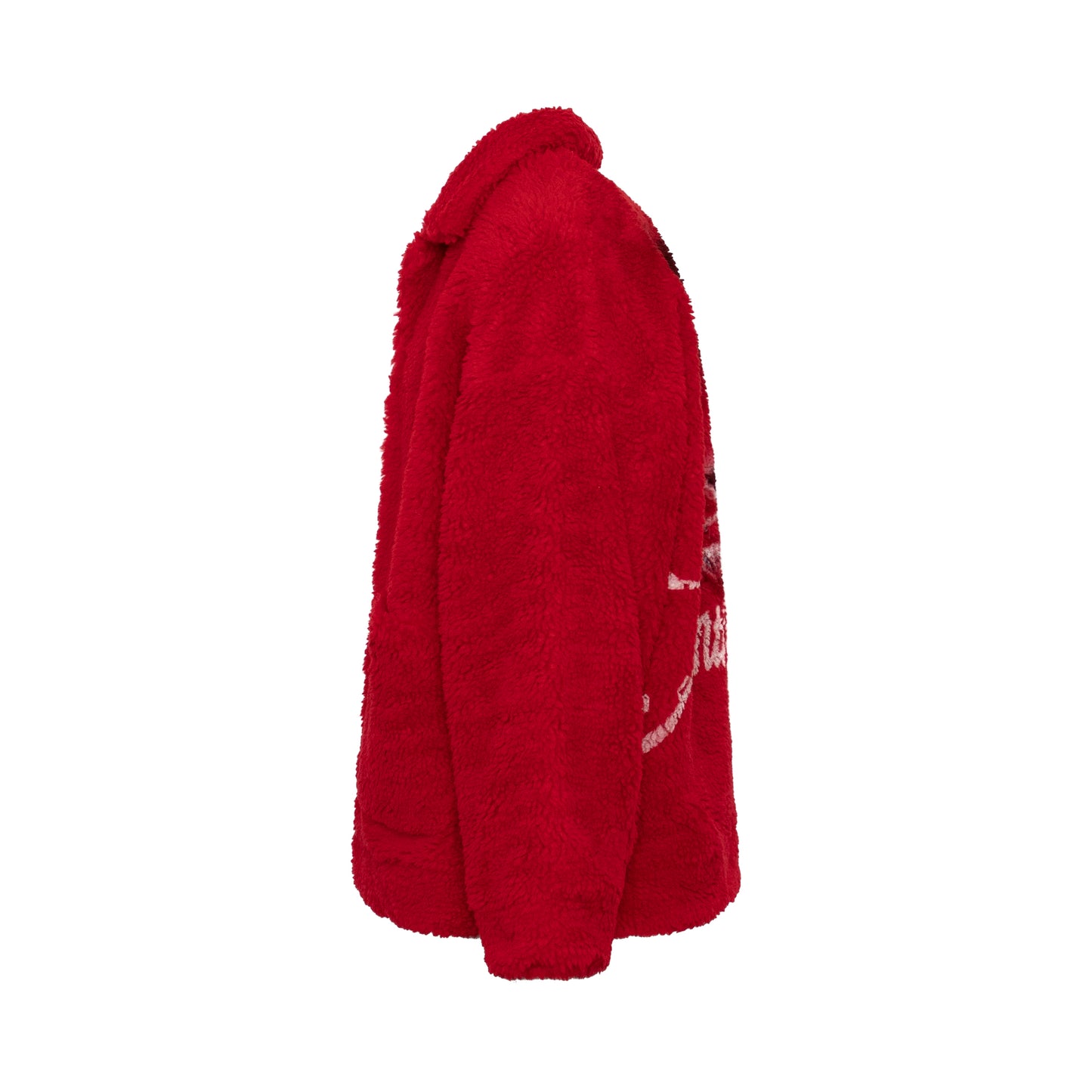 Hand-Painted Recycle Fur Jacket in Red