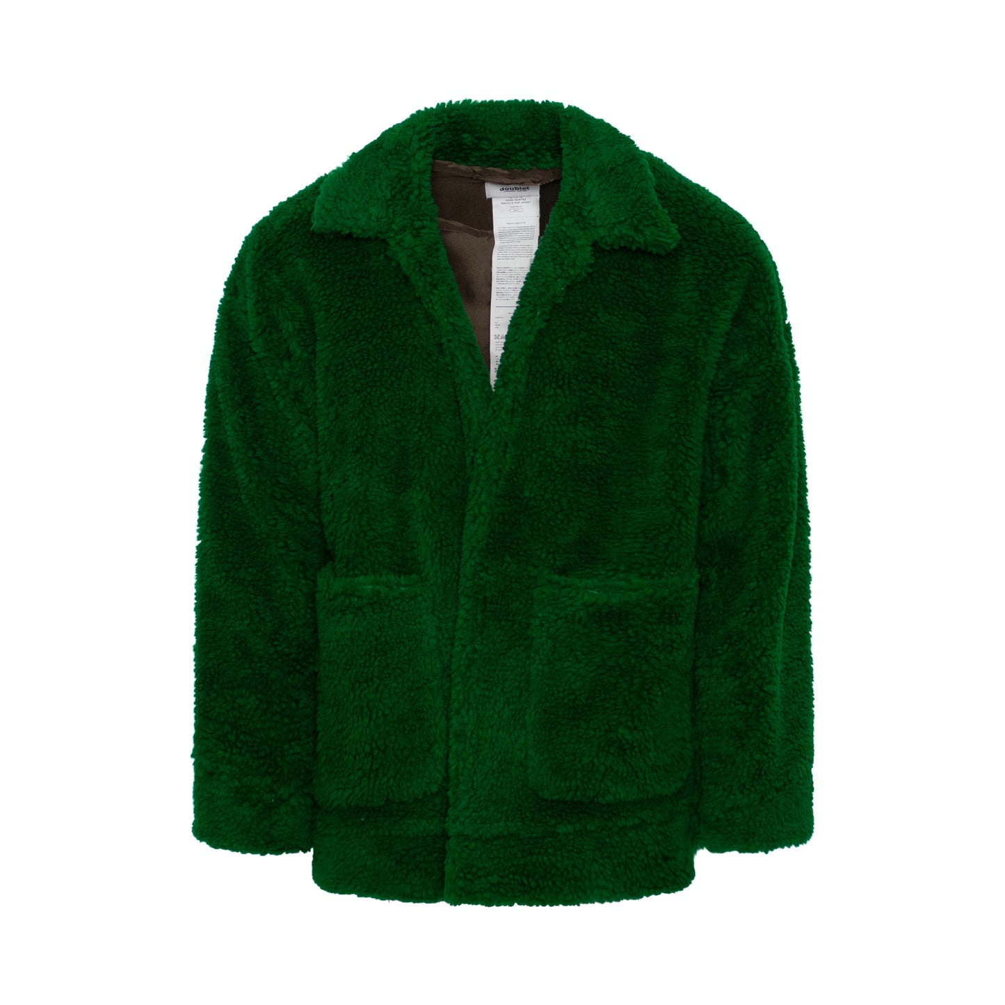 Hand-Painted Recycle Fur Jacket in Green