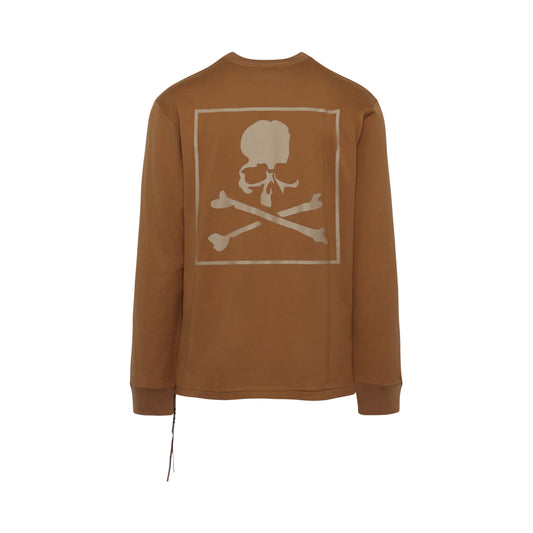 Boxed Logo Long Sleeve T-Shirt in Beige