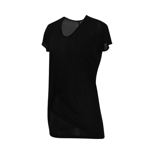 Hiked Knit T-Shirt in Black