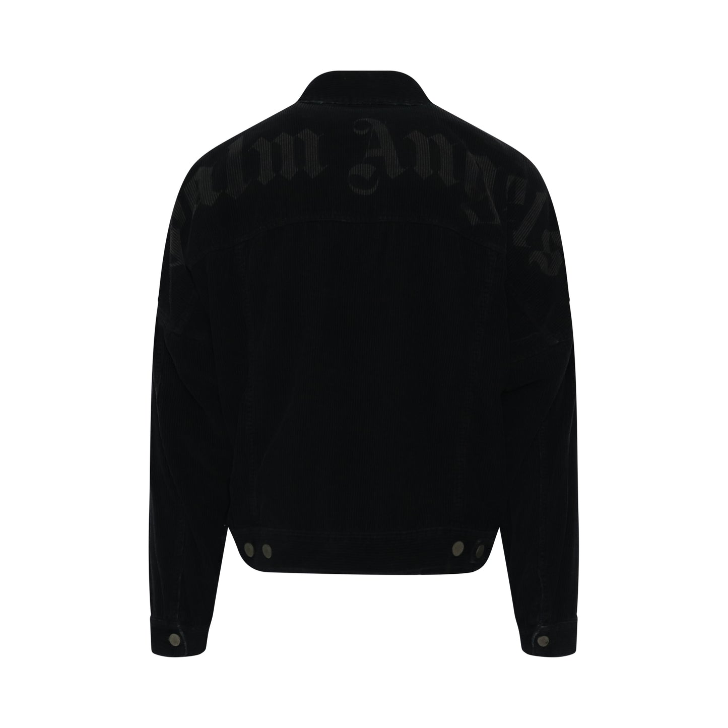 Corduroy Logo Denim Jacket in Black