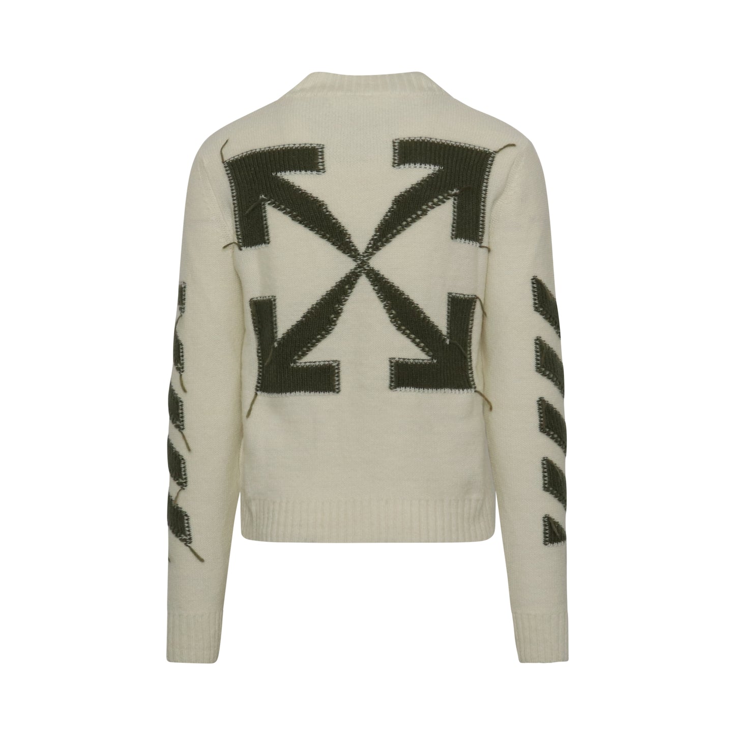 Reverse Arrow Diagonal Knit Sweater in Tofu