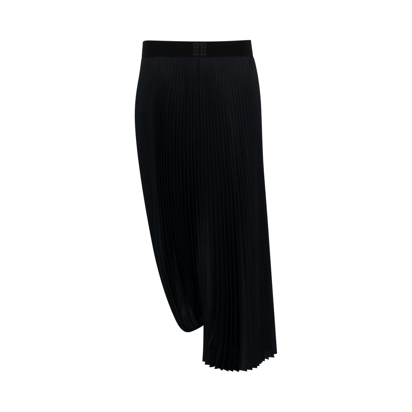 Pleated Twisted Skirt in Black