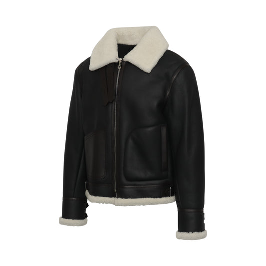 Shearling Aviator Jacket in Black