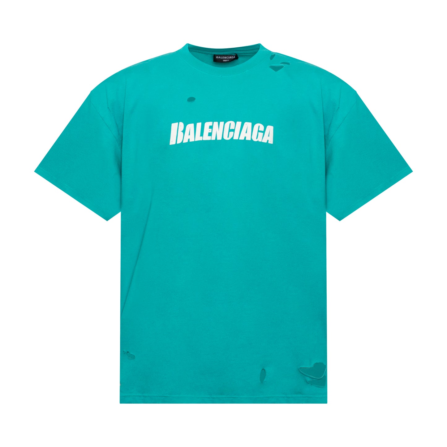 Logo Destroyed Boxy T-Shirt in Turquoise