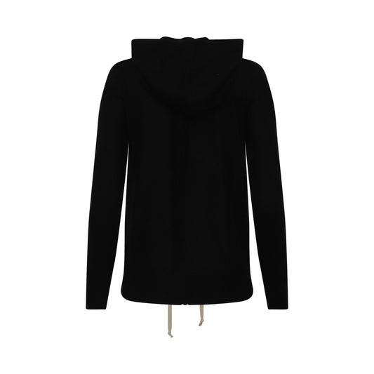 Zipped Knit Cardigan in Black