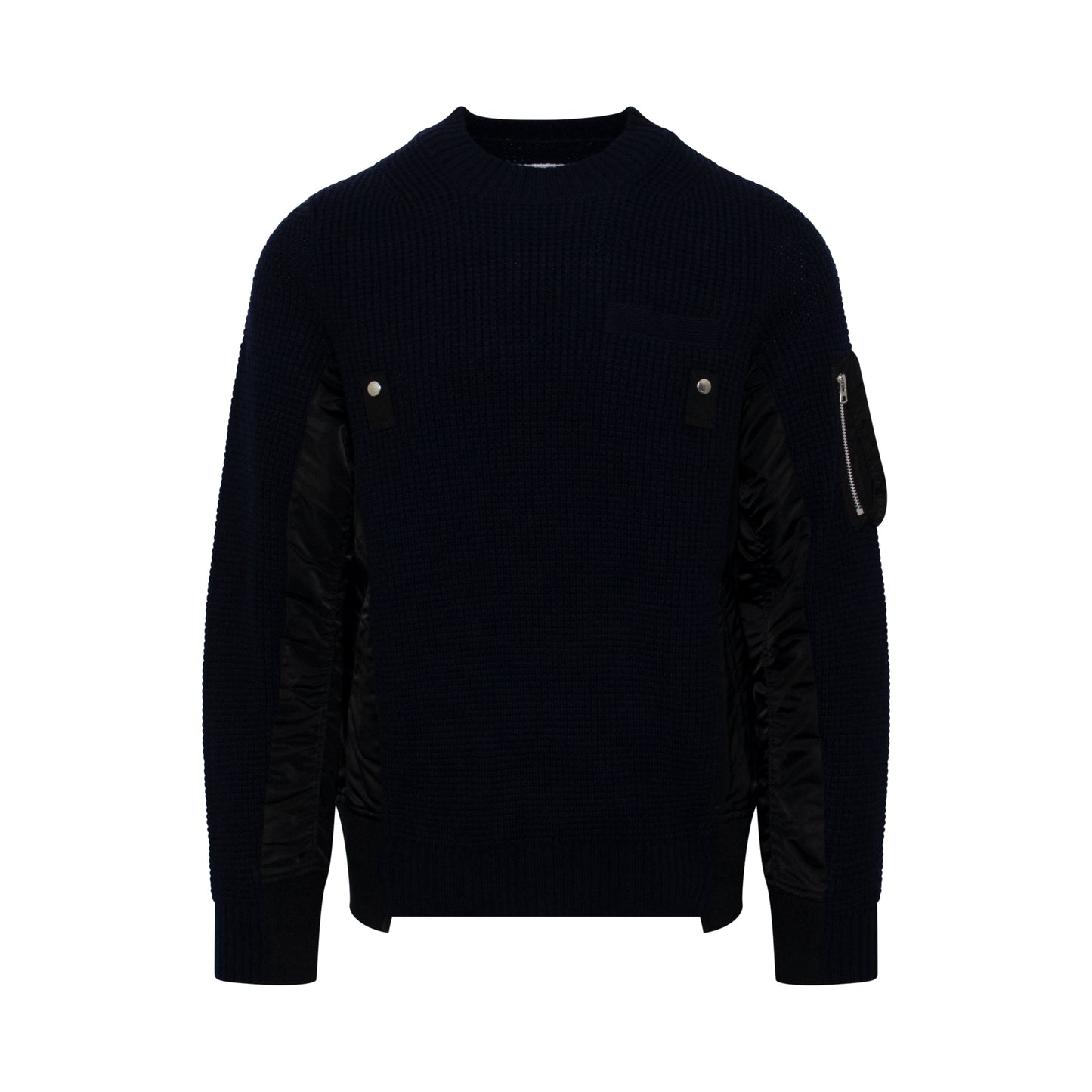 Classic Contrast Panel Sweater in Navy