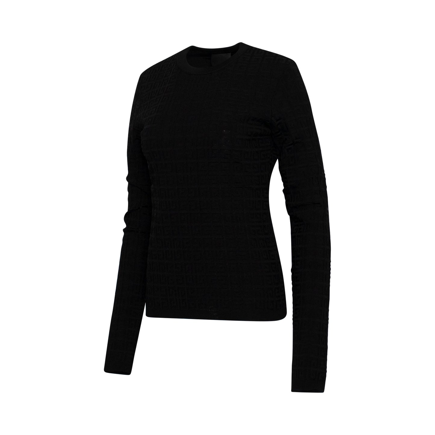 4G Viscose Stretch Knit Sweater in Black