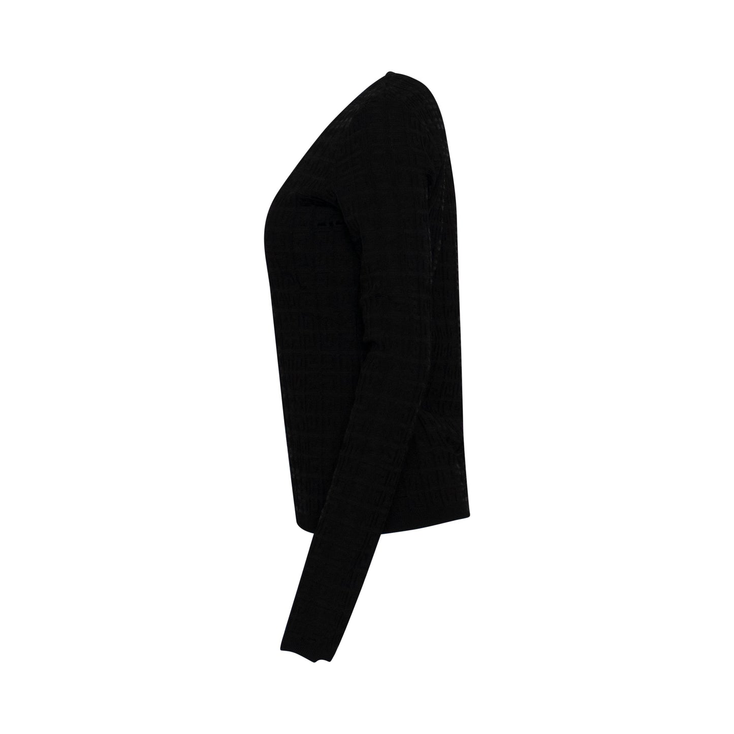 4G Viscose Stretch Knit Sweater in Black