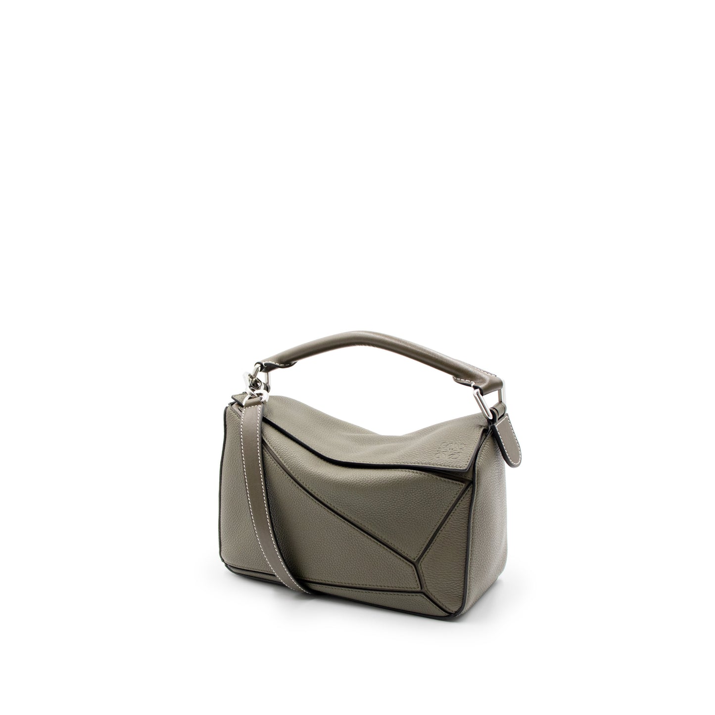 Small Puzzle Bag in Soft Grained Calfskin in Khaki Green