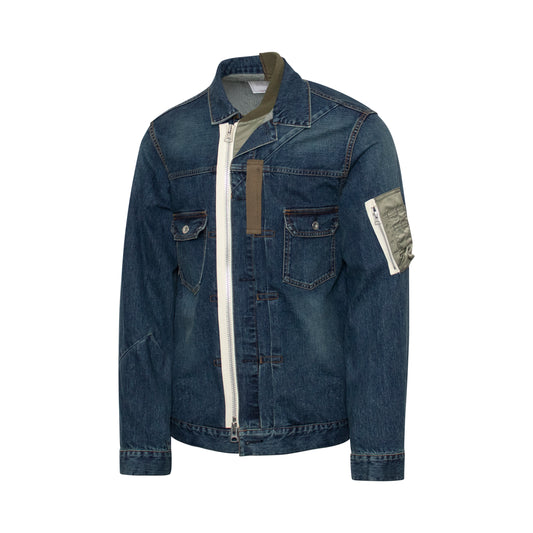 Denim Blouson Jacket in Blue