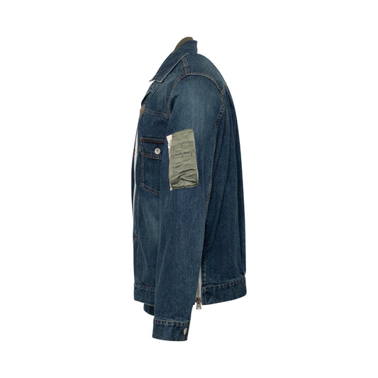 Denim Blouson Jacket in Blue