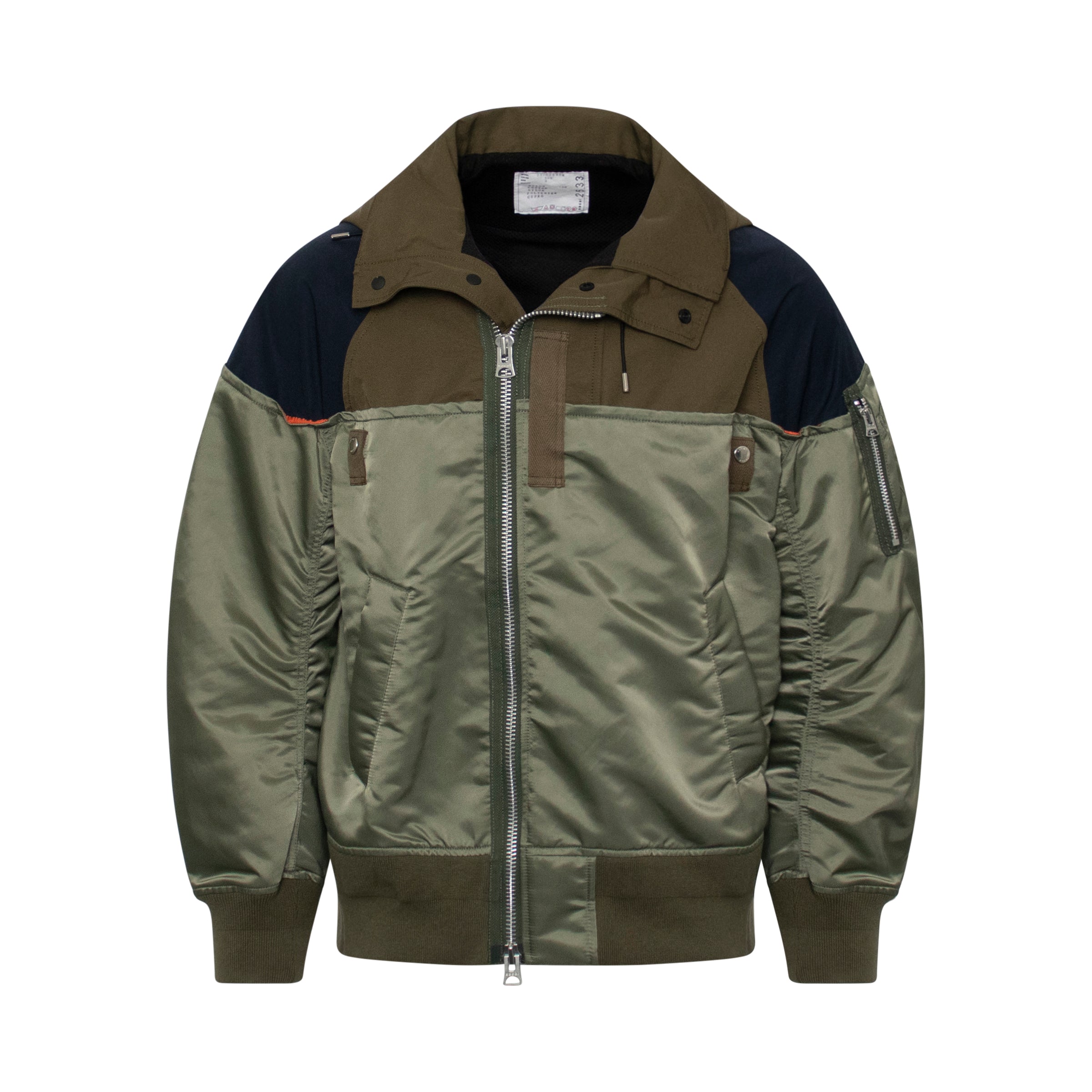 Nylon Twill Bomber Jacket in Khaki