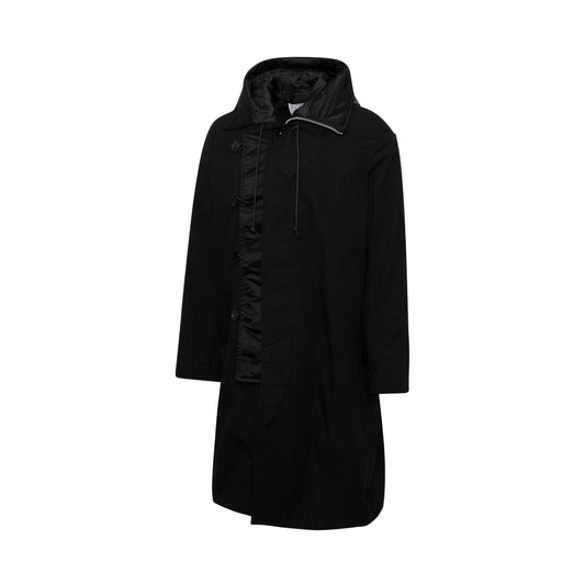 Cotton Nylon Oxford Coat in Black