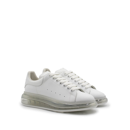 Larry Transparent Sole Sneaker in White/White