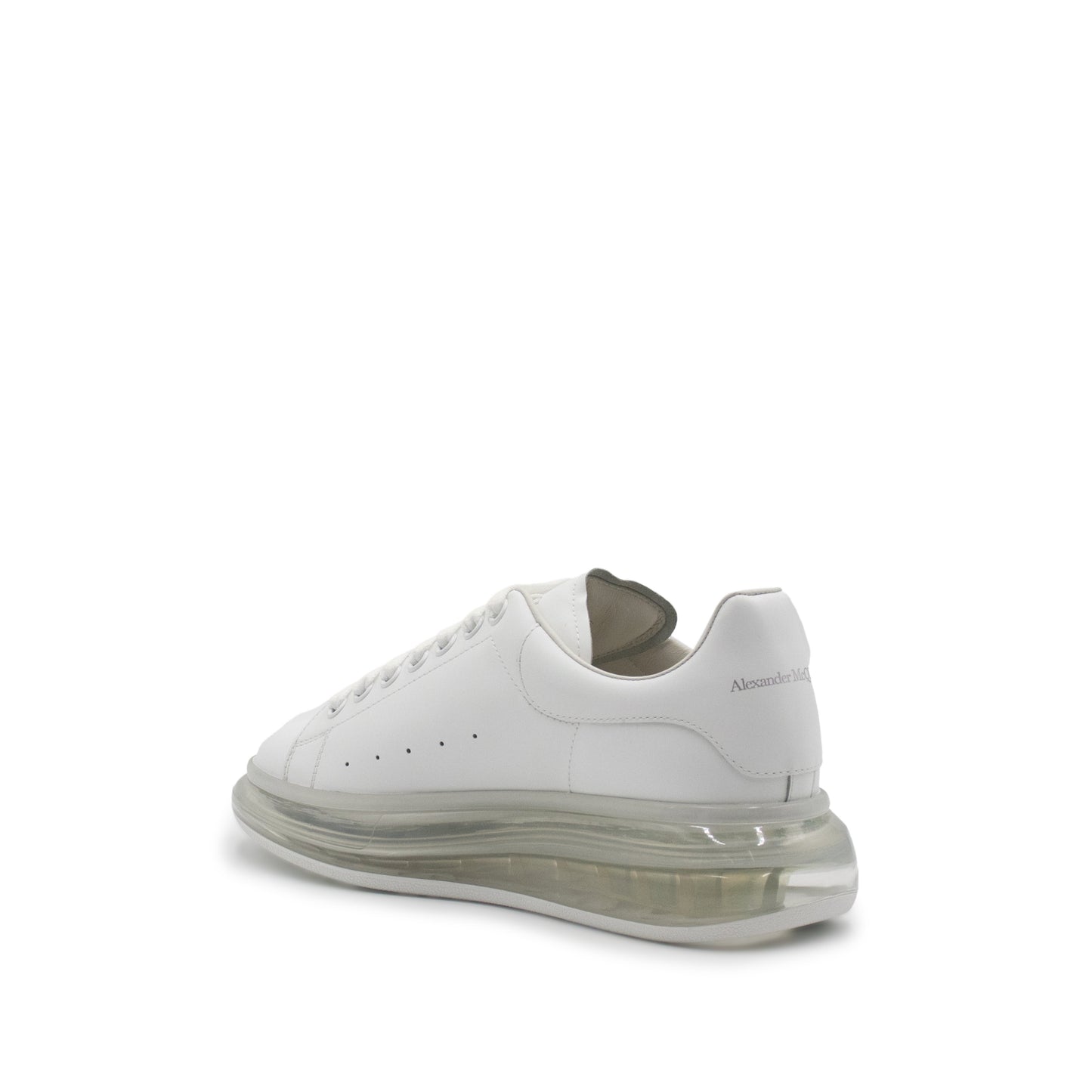 Larry Transparent Sole Sneaker in White/White