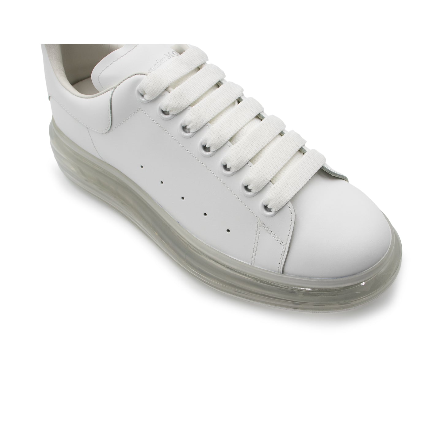 Larry Transparent Sole Sneaker in White/White
