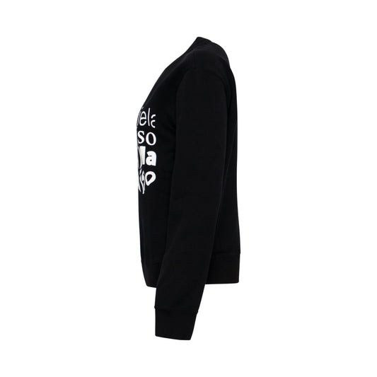 Distorted Logo Sweatshirt in Black