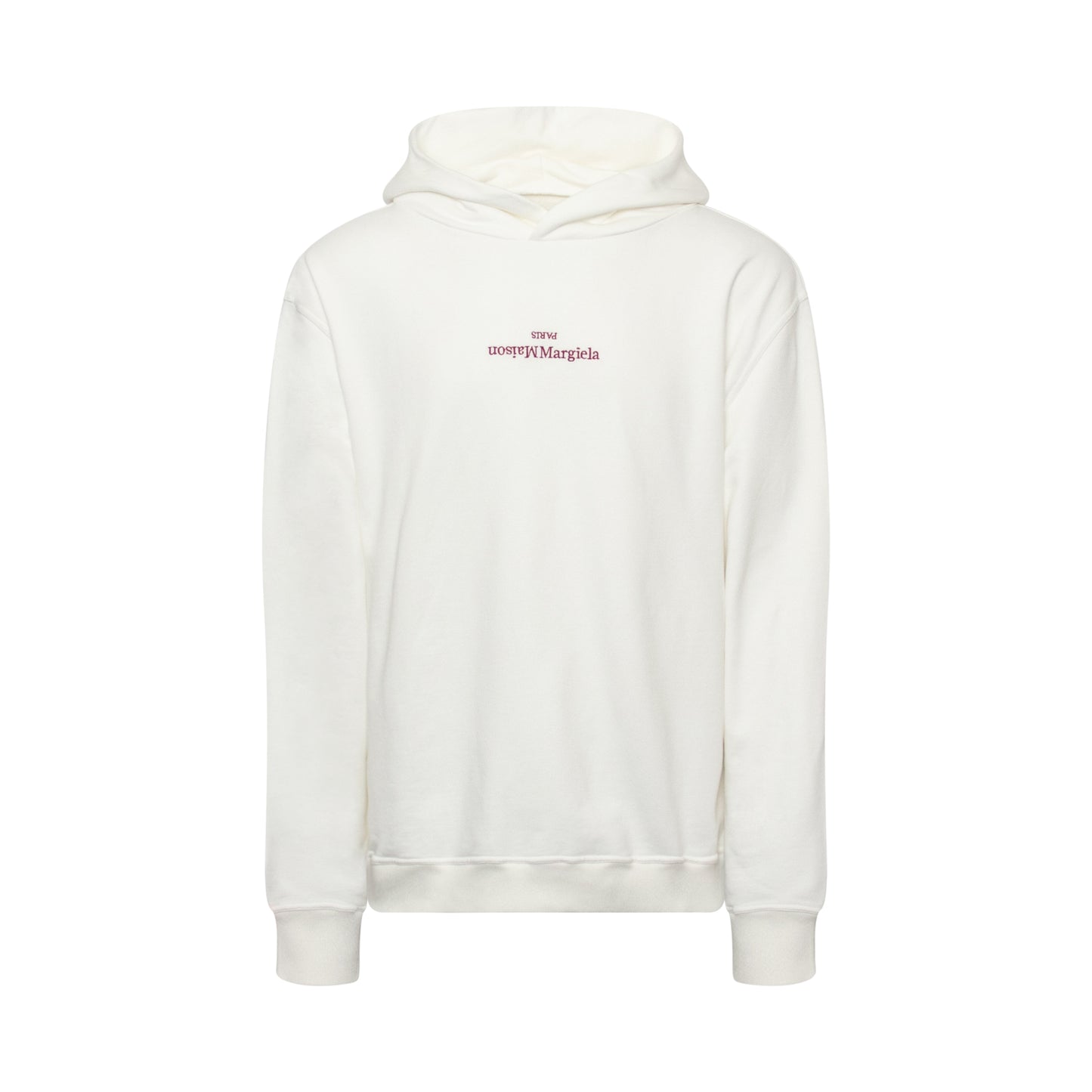 Embroidered Logo Hoodie in White