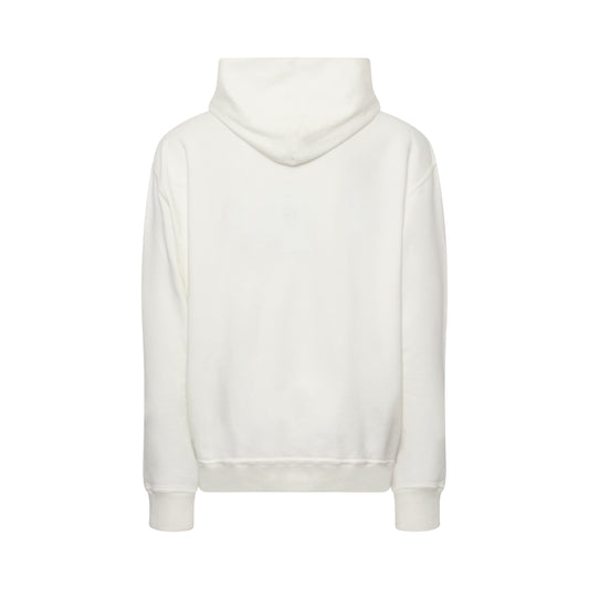 Embroidered Logo Hoodie in White