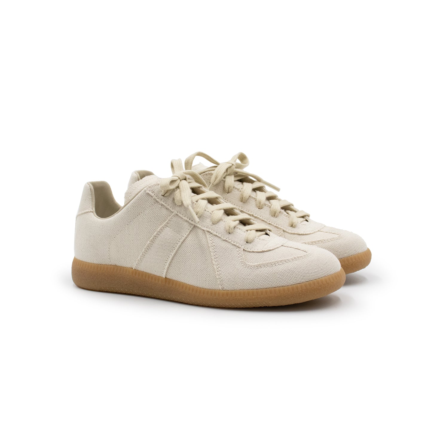 Replica Cut Out Sneakers in White Sand