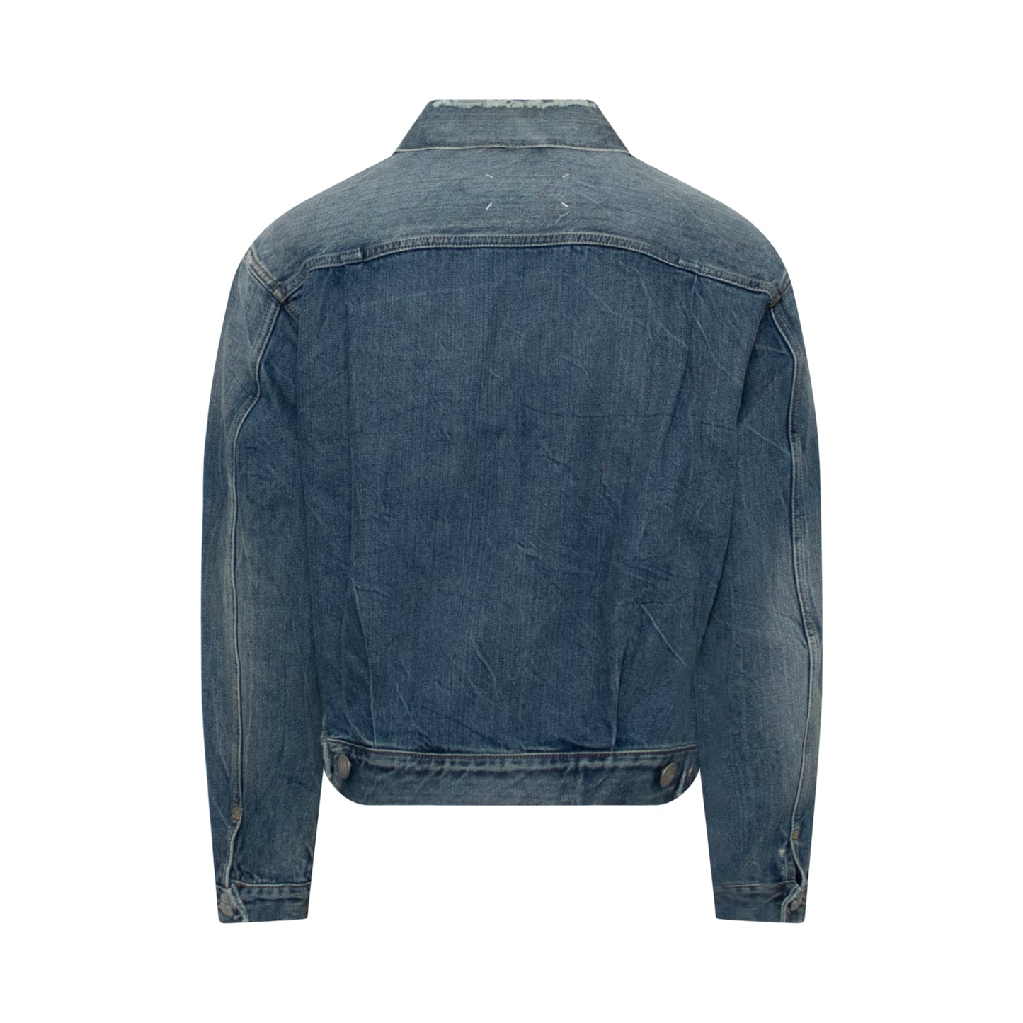 Distressed Denim Jacket in Vintage Indigo