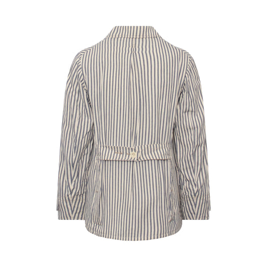 Pinstripe Shirt Jacket in Navy