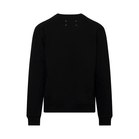 Number Print Logo Sweatshirt in Black