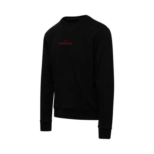 Flip Embroidered Logo Sweatshirt in Black