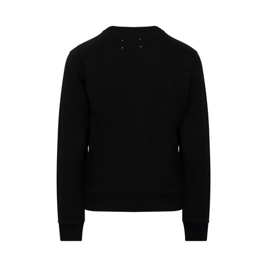 Flip Embroidered Logo Sweatshirt in Black