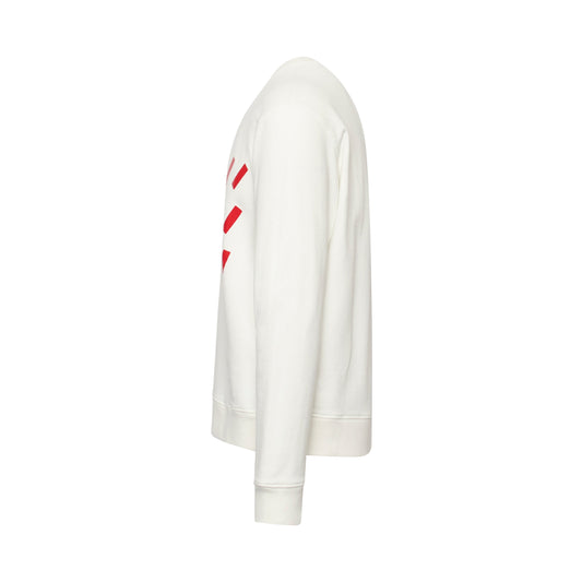 Number Print Logo Sweatshirt in White