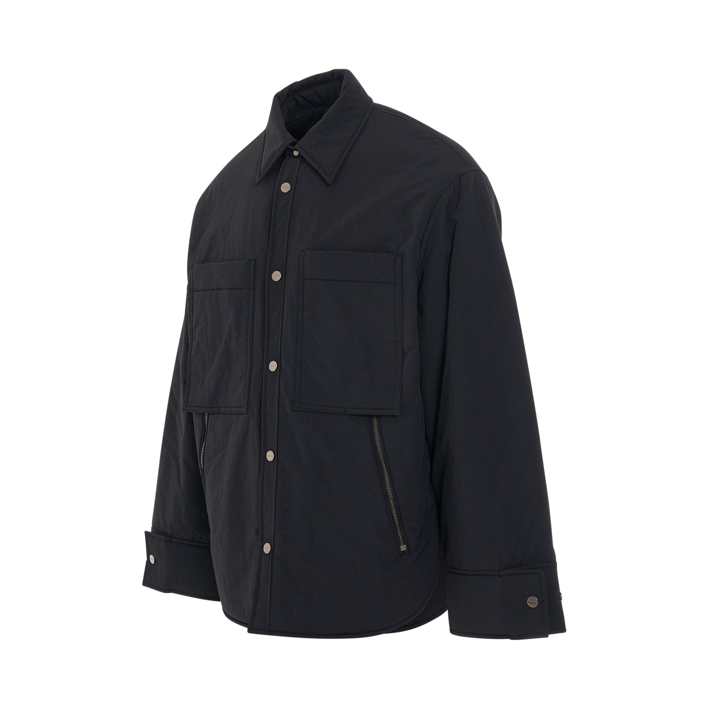 Small Rhombus Poplin Shirt Jacket in Black/Brown – SVRN