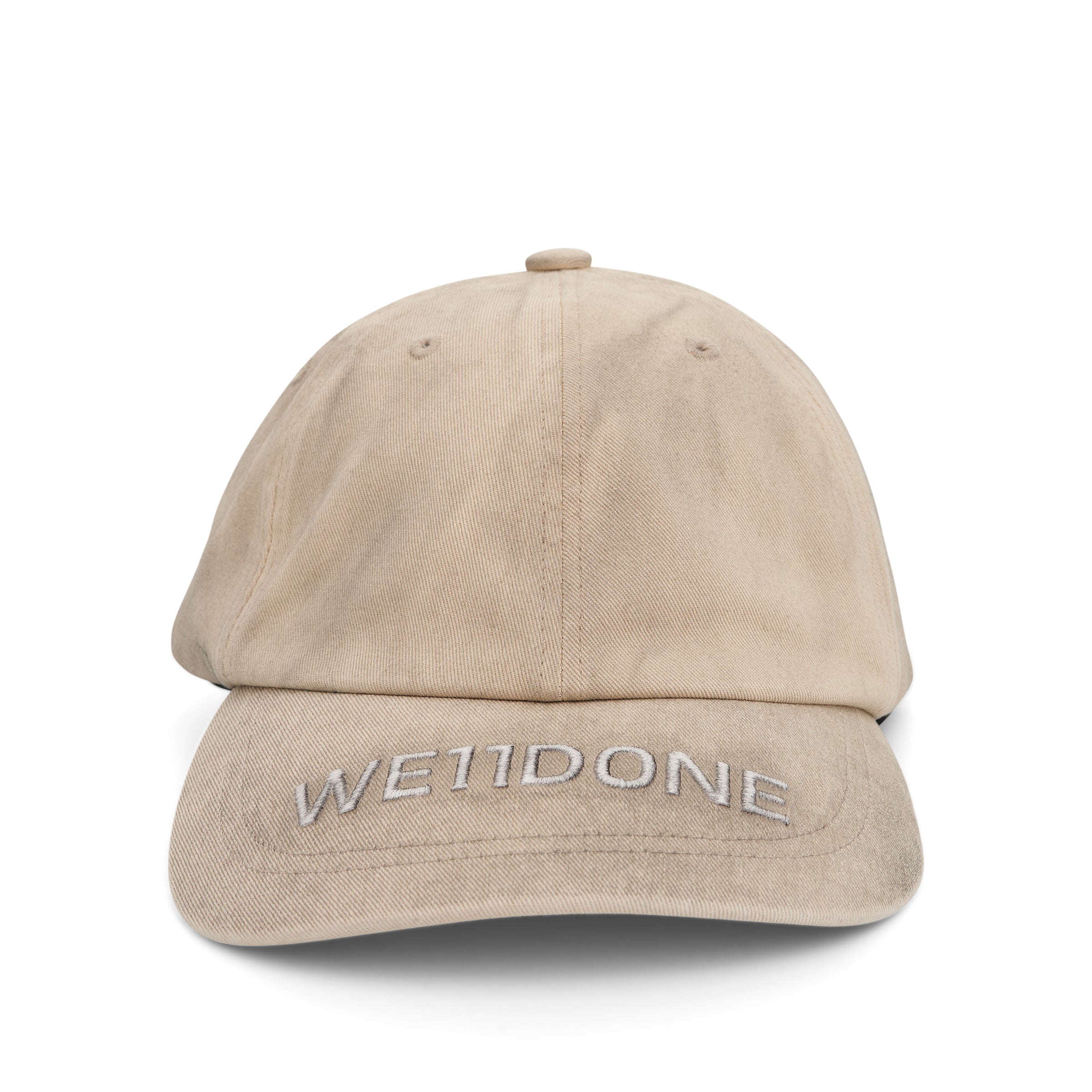 Logo Baseball Washed Cap in Beige